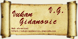 Vukan Gidanović vizit kartica
